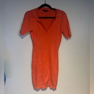 Orange Ribbed Dress